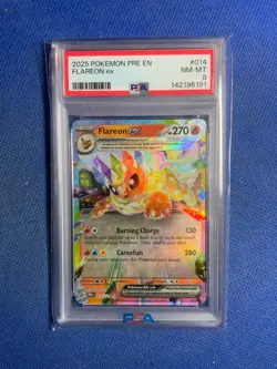 2025 POKEMON PRE EN-PRISMATIC EVOLUTIONS #014 FLAREON EX PSA 9 - Image 1