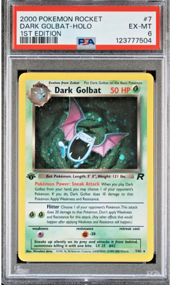 Pokemon TCG 2000 Dark Golbat 7/82 Rocket Holo 1st Edition Vintage New Cert PSA 6 - Image 1