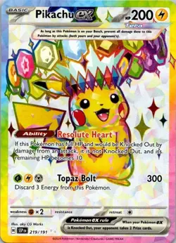 Pokemon TCG - Pikachu ex 219/191 Sv08: Surging Sparks Holo NM (SKU 1-1) - Image 1