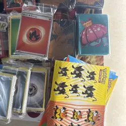 HUGE Pokemon TCG Accessories Lot Sleeves Coins Stickers Energy Dice Mat SEALED - Image 5