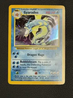 Pokemon Gyarados Holo Rare 6/102 Base Set 100 HP 1999 English - Image 1