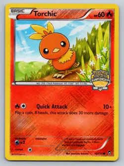 Torchic 12/111 City Championships Crosshatch Promo Pokemon TCG MP - Image 1