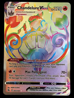 Chandelure VMAX (Secret) (265/264) SWSH08: Fusion Strike Pokemon NM - Image 1