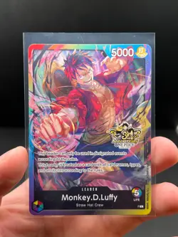 • Monkey.D.Luffy • OP-PR Alt Art Stamped 3rd Anniversary Promo One Piece TCG NM - Image 1