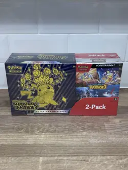 Pokemon TCG Surging Sparks ETB And Booster Bundle 2 Pack Costco Bundle Sealed - Image 1