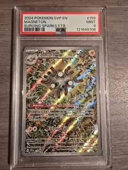PSA 9 Mint Pokemon Surging Sparks Magneton #159 ETB Black Star Promo - Image 1