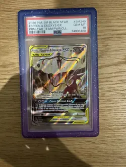 PSA 10 ESPEON & DEOXYS GX SM240 | Tag Team Graded Pokemon Card - Image 1