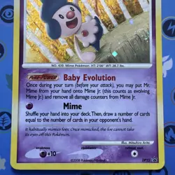 Mime Jr. DP22 Diamond & Pearl Black Star Promo Holo w/ Swirl Pokemon Card - Image 3
