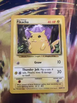 PIKACHU 58/102 Base Set Pokemon Card - Image 1