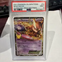 2021 Pokemon Celebrations Mewtwo EX Next Destinies #54 Mint PSA 9 Card Collect - Image 1