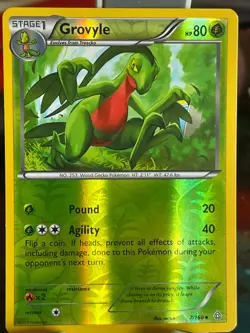 POKEMON GROVYLE 7/160 UNCOMMON REVERSE HOLOFOIL PRIMAL CLASH NM CARD - Image 1