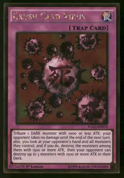 Crush Card Virus PGL2-EN070 Gold Rare Yu-Gi-Oh 1st Edition Near Mint - Image 1