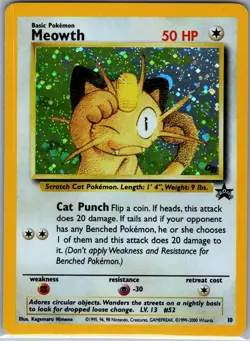 Meowth 10 Holo WoTC Promo - Pokemon Card - LP - Image 1