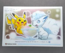 Pikachu Alola Vulpix Pokemon Center Sapporo Clear Card Nintendo Japan F/S - Image 1