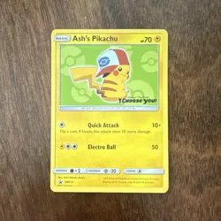 Pokemon Ash's Pikachu SM112 Promo Card 2017 I Choose You Movie Project Regular - Image 1