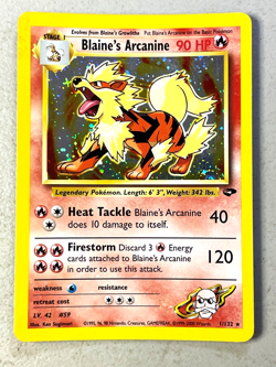 Blaine's Arcanine 1/132 Gym Challenge Holo LP/MP Pokemon Card - Image 1