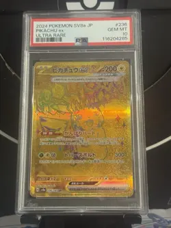 Pokemon Card PSA 10 Pikachu ex UR 236/187 sv8a Terastal Festival Japanese GM - Image 1