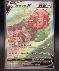 Greedent V - Alt Art - Fusion Strike 257/264 Ultra Rare Pokemon Card NM - Image 1