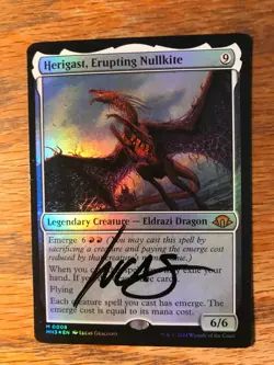 Magic the Gathering MTG foil Herigast, Erupting Nullkite MH3 signed NM - Image 1