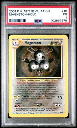 PSA 1 Magneton 10/64 2001 Neo Revelation Holo Rare Pokemon WoTC PR - Image 1