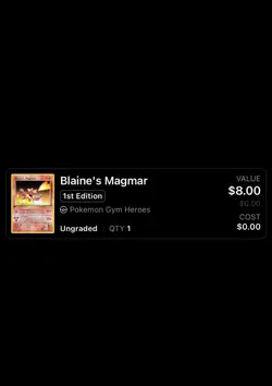 Pokemon Blaine's Magmar #037 Gym Heroes 1st Edition Regular Card - Image 3