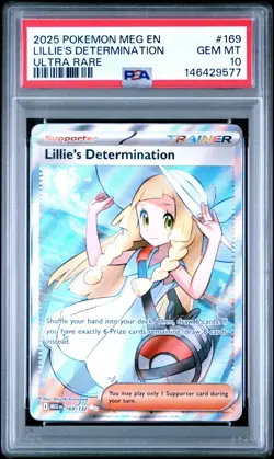 2025 POKEMON MEG EN-MEGA EVOLUTION ULTRA RARE #169 LILLIE'S DETERMINATION PSA 10 - Image 1