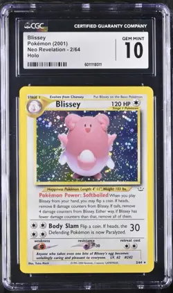 Pop 8! 🔥 CGC 10 GEM MINT 2001 POKEMON #2 BLISSEY NEO REVELATION Unlimited (PSA) - Image 1