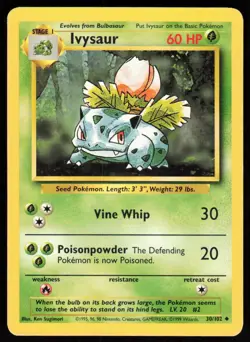 Ivysaur 030/102 Base Set Vintage WOTC Pokemon TCG LP - Image 1