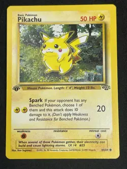 Pikachu 60/64 Jungle Non-Holo 1999 Pokemon Card WOTC NM- Trading TCG VTG - Image 2