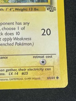 Pikachu 60/64 Jungle Non-Holo 1999 Pokemon Card WOTC NM- Trading TCG VTG - Image 4