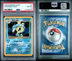 1999 POKEMON BASE SET UNLIMITED #6 GYARADOS-HOLO PSA 8 - Image 3