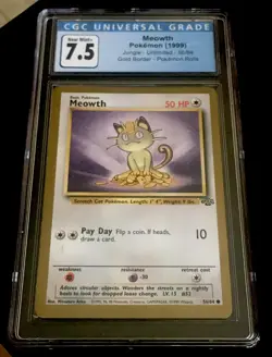 1999 POKEMON JUNGLE MEOWTH GOLD FRUIT ROLL UP PROMO-GRADED CGC 7.5 NEAR MINT+ - Image 1
