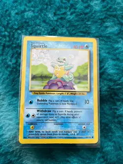 Pokemon TCG Base Set Squirtle #063/102 Common LP - Image 1
