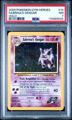2000 POKEMON GYM HEROES HOLO #14 SABRINA'S GENGAR PSA 7 - Image 1