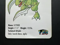 1998 Pokemon Scyther #123 KFC Promo Mini RARE! - Image 2