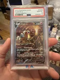 2023 POKEMON SWORD & SHIELD CROWN ZENITH #GG36 FULL ART/ENTEI V PSA 10 - Image 1