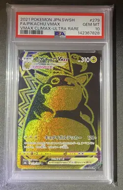 Pokemon PSA 10 Pikachu VMAX 279/184 S8b: Vmax Climax Holo (Japanese) - Image 1