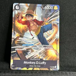 ONE PIECE CCG card: Monkey.D.Luffy P-035 "P," "NOT FOR SALE," English, tag SP TR - Image 1