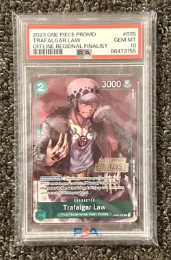 2023 ONE PIECE PROMOS | OFFLINE REGIONAL FINALIST #035 TRAFALGAR LAW - PSA 10 - Image 1