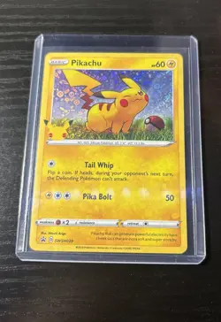 Pokemon TCG Pikachu SWSH039 Sword & Shield Holo Black Star Promo Card - Image 1