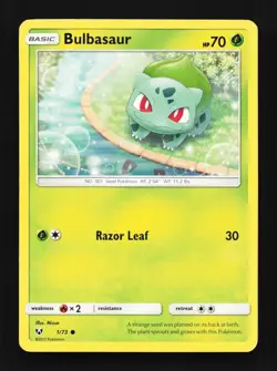 Bulbasaur 1/73 LP Shining Legends English Pokemon Card TCG - Image 1