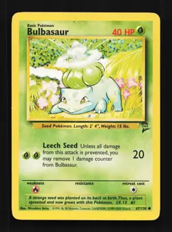 Bulbasaur 67/130 HP Base Set 2 English Pokemon Card TCG - Image 1
