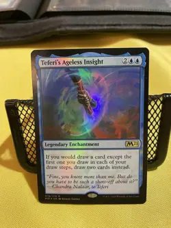 Teferi's Ageless Insight Core Set 2021 Foil Rare Blue Enchantment MTG Card - Image 1