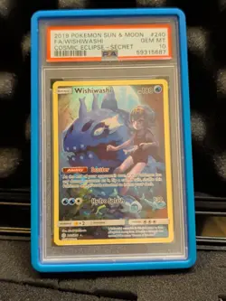 Pokemon TCG Wishiwashi Cosmic Eclipse Holo Card 240/236 Secret Rare PSA 10! - Image 1
