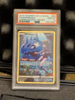 Pokemon TCG Wishiwashi Cosmic Eclipse Holo Card 240/236 Secret Rare PSA 10! - Image 3