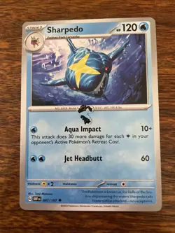 INK ERROR CARD SHARPEDO 047/197 COMMON Obsidian Flames Pokemon TCG NM - Image 1