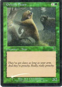 MTG: Seventh Edition: Foil Grizzly Bears: Lightly Played Condition - Image 1