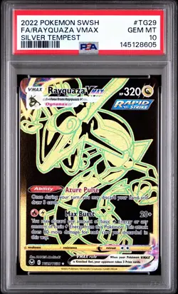 POKEMON 2022 FA/RAYQUAZA VMAX SWORD & SHIELD SILVER TEMPEST #TG29 PSA 10 - Image 1