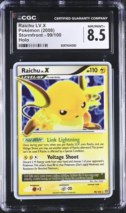 CGC 8.5 Raichu LV.X 99/100 Holo Stormfront Pokemon Card - Image 1