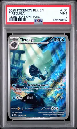 PSA 9 Tirtouga 106 Illustration Rare Tcg 2025 Pokemon Blk En-Black Bolt - Image 1